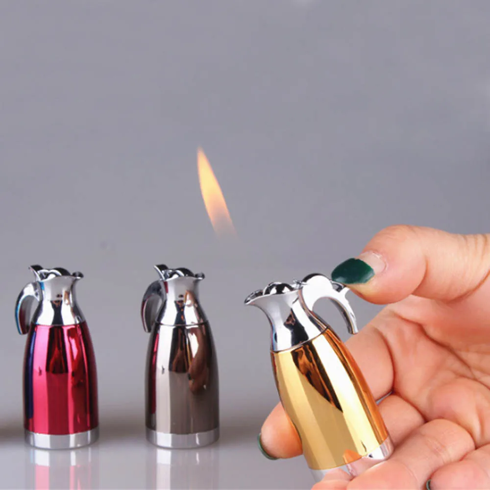 2 шт. многоразового бутан факел зажигалка в форме чайника термос-Форма | Дом и сад