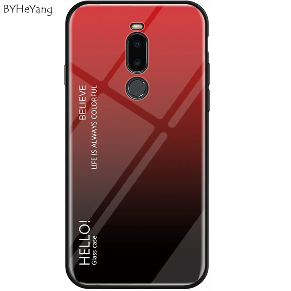 Для Meizu X8 чехол Роскошный Твердый закаленное стекло модный градиентный защитный