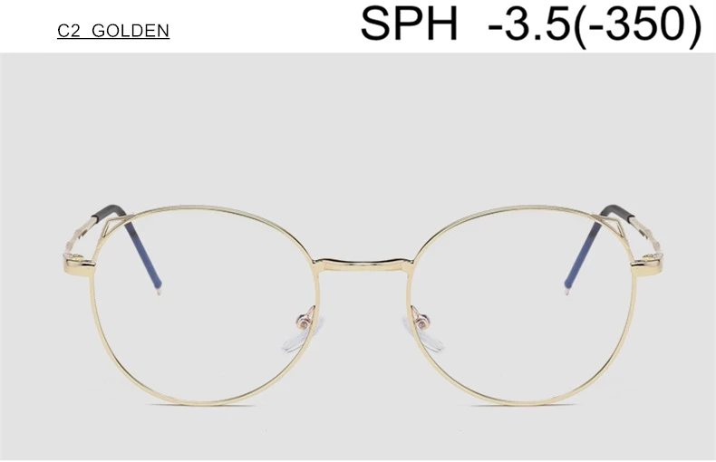 C2 (-3.5) SPH-1,0 до-6,0 очки для близорукости для мужчин и женщин модные очки кошачий глаз по рецепту для близоруких оправа из сплава F167 - Цвет оправы: C2 (-3.5)