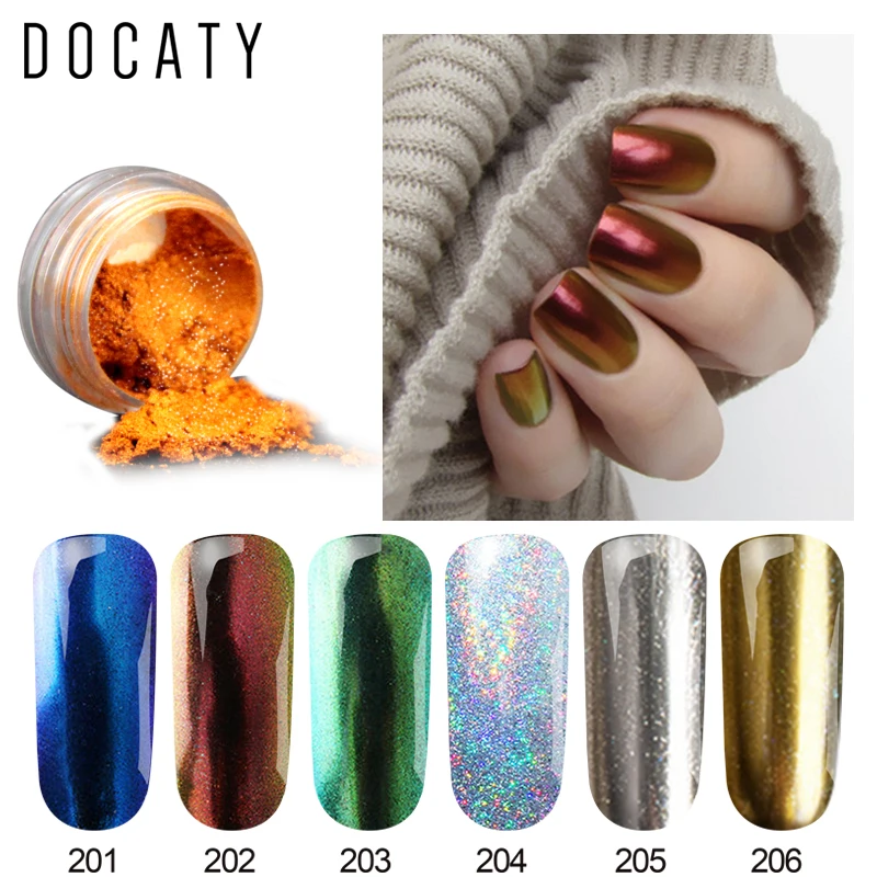 Docaty гелевая краска Гибридный блестящий порошок УФ гель лак для ногтей Маникюрный