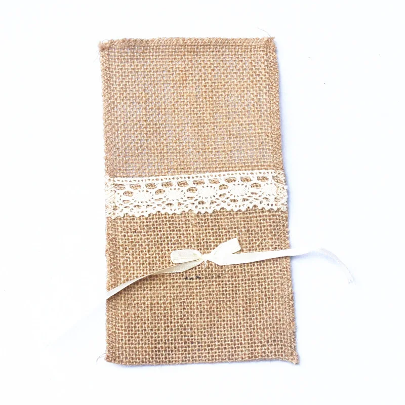 Набор держателей для столовых приборов из льняной мешковины 10 карман держатель