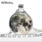 Кулон в виде туманности, полумесяца, космоса, астрономическая бижутерия, кулон в виде Луны, космоса, ожерелье в виде Галактики, космическое ожерелье HZ1