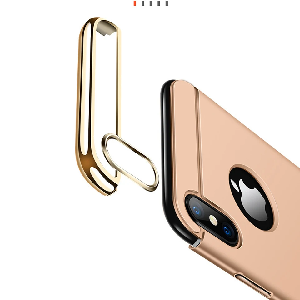 Luxury Hybrid 3 in 1 Plastic Glitter Bumper For iphone XS MAX Cover Fundas SE 5 5S 6 6s 7 8 Plus X XR Phone Cases |