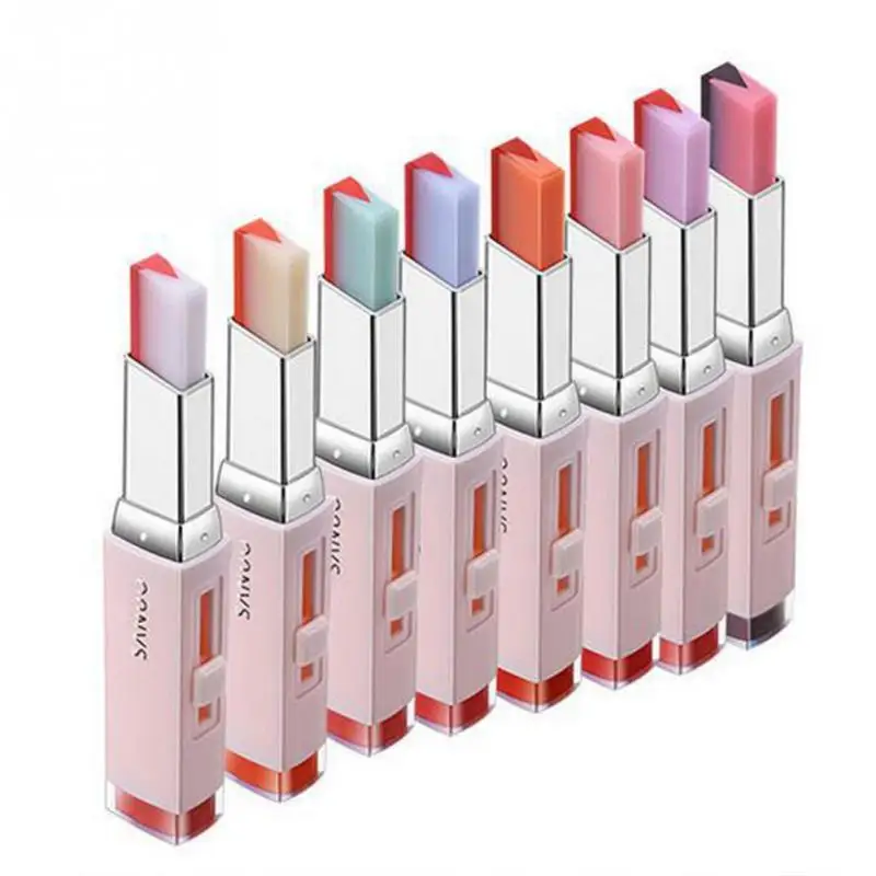 Модная Корейская губная помада с v образным вырезом двухцветная шелковистая
