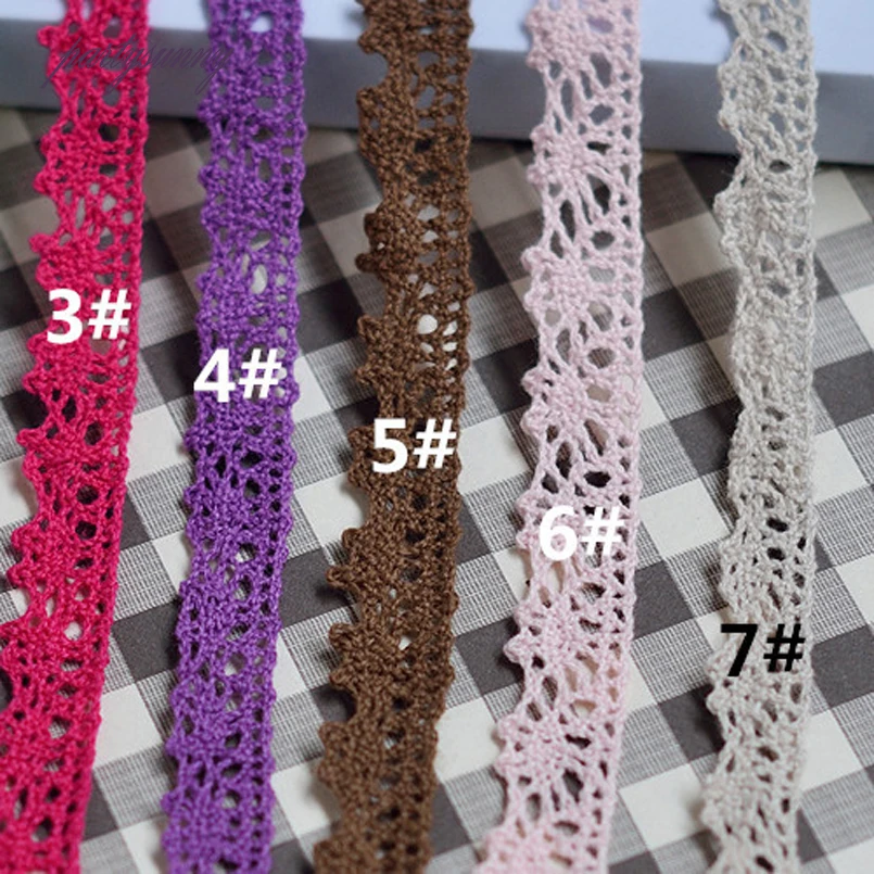 PF 1 Ярдов 1.5 см Широкий Многоцветный Кружевной Отделкой Хлопок Кружево Аппликация