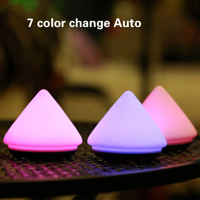 Премиум 7 видов цветов Пирамида LED USB дети животное ночник силиконовый мягкий