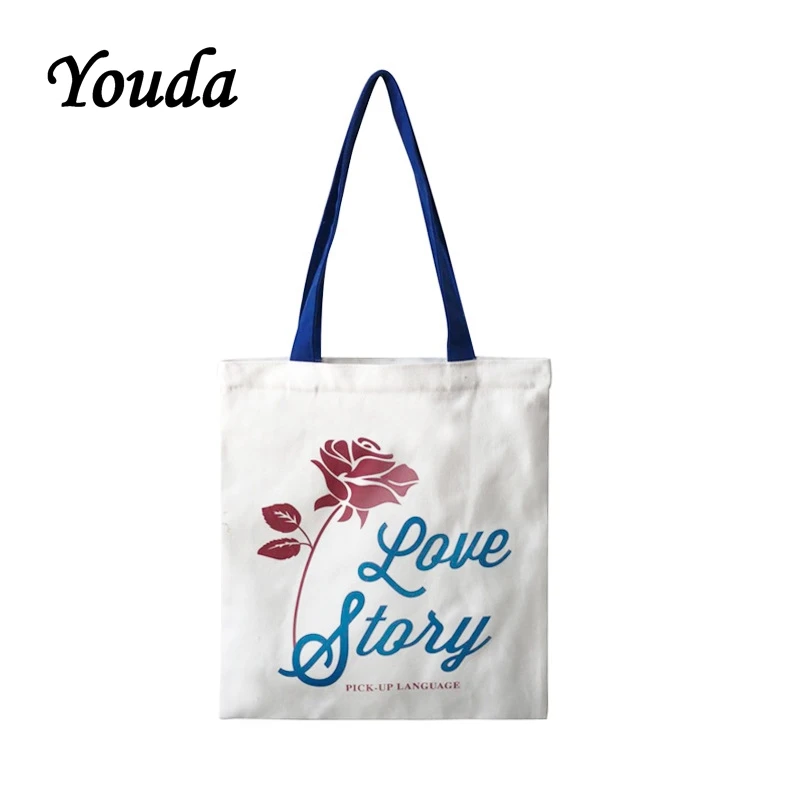 Youda Новая Роза печати Tote Портативный повседневное Женская сумочка колледж Стиль
