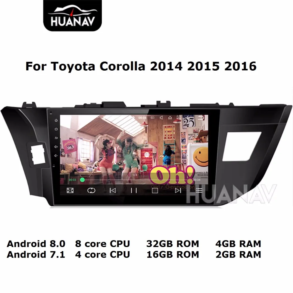 

Android8.0 4 Гб + 32 ГБ/Android7.1 2 ГБ + 16 ГБ Автомобильный dvd-плеер GPS навигация для Toyota Corolla 2014 2015 2016 GPS NAV Авто головное устройство