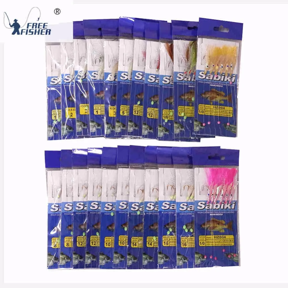 22 шт./упаковка рыболовные крючки с перьями|herring rig|lure rigssabiki feathers |
