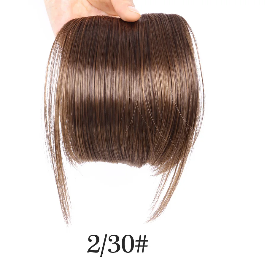 Alileader аккуратные бахромой спереди клип на Удары парики чёрный; коричневый блондинка синтетический Bang волос - Цвет: #30