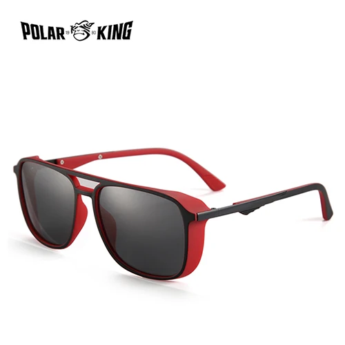 C1 Red Smoke POLARKING Марка Стильный Дизайнерские Поляризованные Мужские Солнцезащитные Очки Квадратные Солнцезащитные Очки Для Мужчин Рыбалка Очки - Цвет линз: C1 Red Smoke