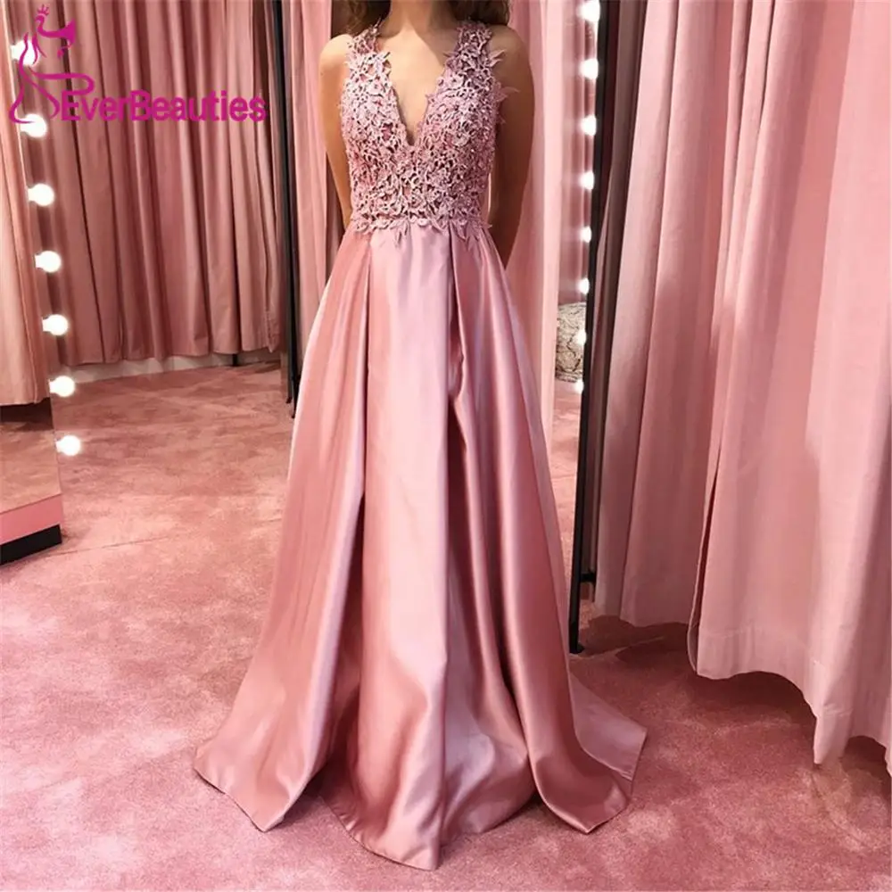 Розовое вечернее платье Robe De Soiree вечерние платья трапециевидной формы с атласной