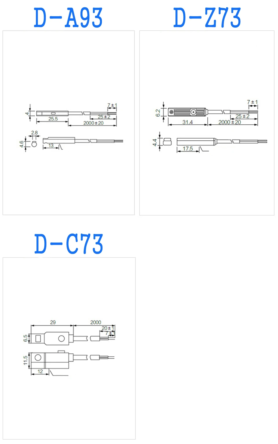10 шт. пневматический цилиндр Магнитный Геркон датчик D-A93 Z73 C73 A54 CS1-G J H U F SMC Размер M9N M9NV M9PV M9BV