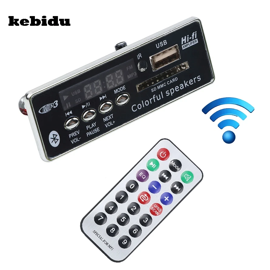 Автомобильный USB-декодер kebidu 12 В встроенный MP3-плеер JQ-D028BT дистанционное