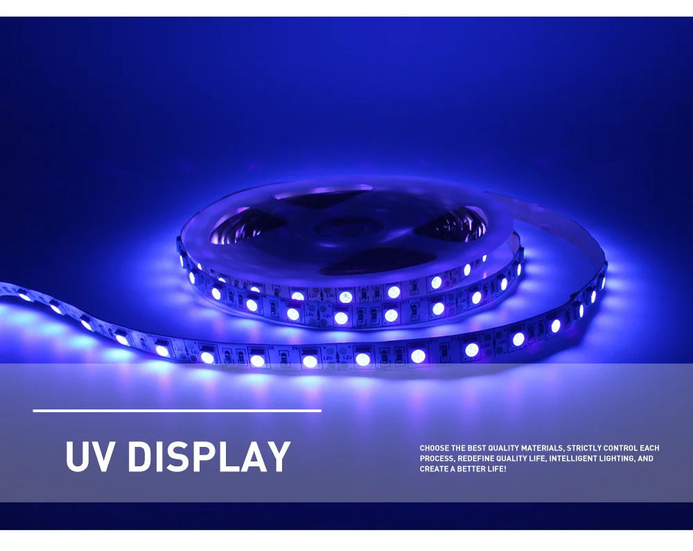 Ультрафиолетовый 5050 SMD светодиодный светильник 0,5-5 м водонепроницаемая лента фиолетовая гибкая лента лампа DC12V 395-405nm для DJ флуоресценции