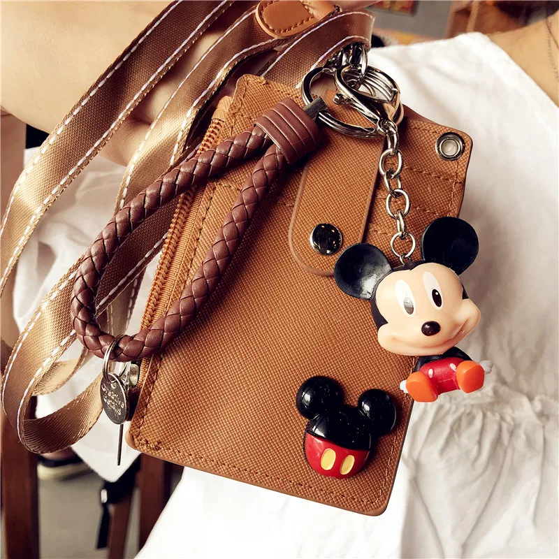 Disney Микки Маус метро автобус талреп карты пакет мультфильм ID карты держатель мешок еды карты сумка монета Подвеска для дамской сумочки брелок