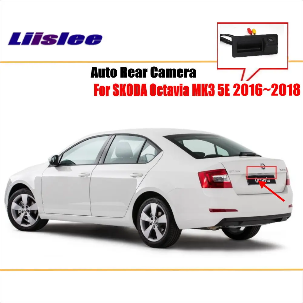 Фото Камера заднего вида для Skoda Octavia MK3 5E 2014-2024, встроенная в ручку багажника, HD CCD, OEM SONY CAM №1