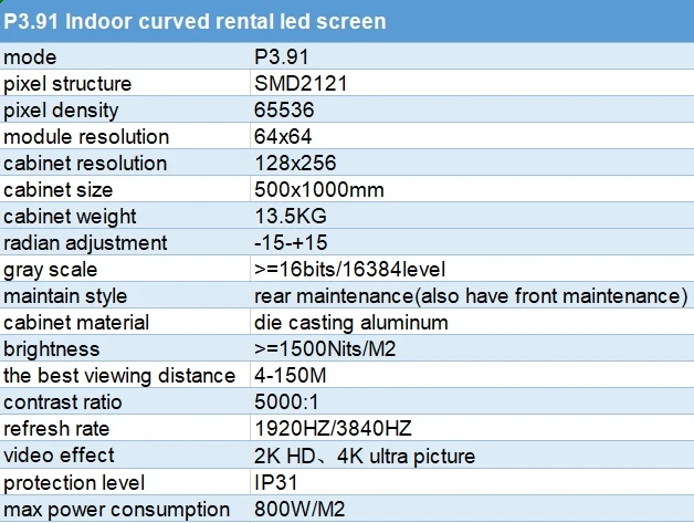2k 4K P3.91 500x1000mm full color smd curved monitor die casting aluminum led screen indoor curved wall for stage background