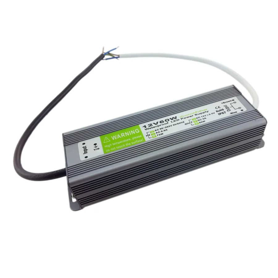 AC110V-220V к источнику питания DC12V 10W 20W 30W 50W 80W 100W IP67 Водонепроницаемый светодиодный
