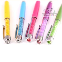 personalized fashion wedding crystal pens 10pcs a lot 10colors custom printing with your wedding date and text