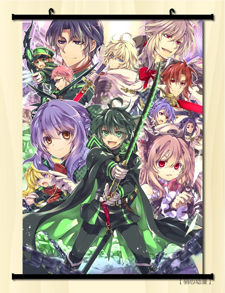 Японский аниме сераф конца Овари no Seraph Hiiragi Shinoa & Yuichiro Hyakuya домашний декор
