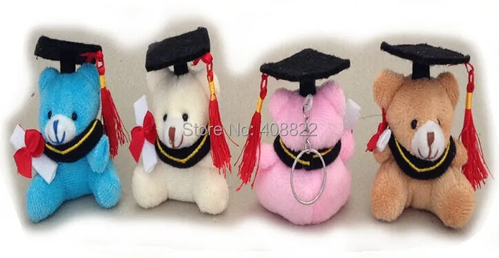20 шт./лот см 7 см Плюшевые Graduation bear брелок студент фестиваль подарки вечерние подарки партии