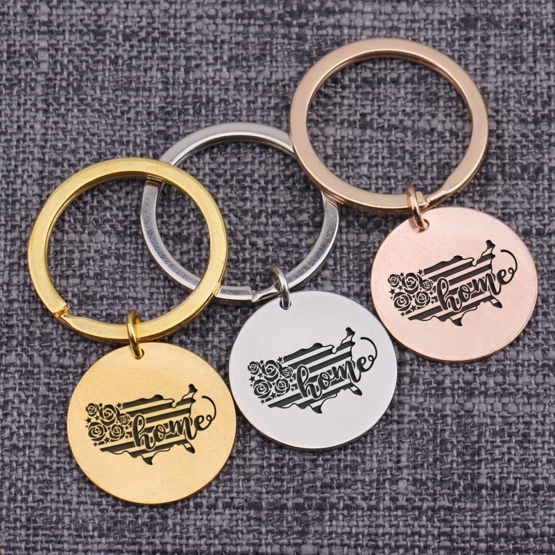 Гравировка карты пары подарки на большие расстояния отношения США Карта брелок