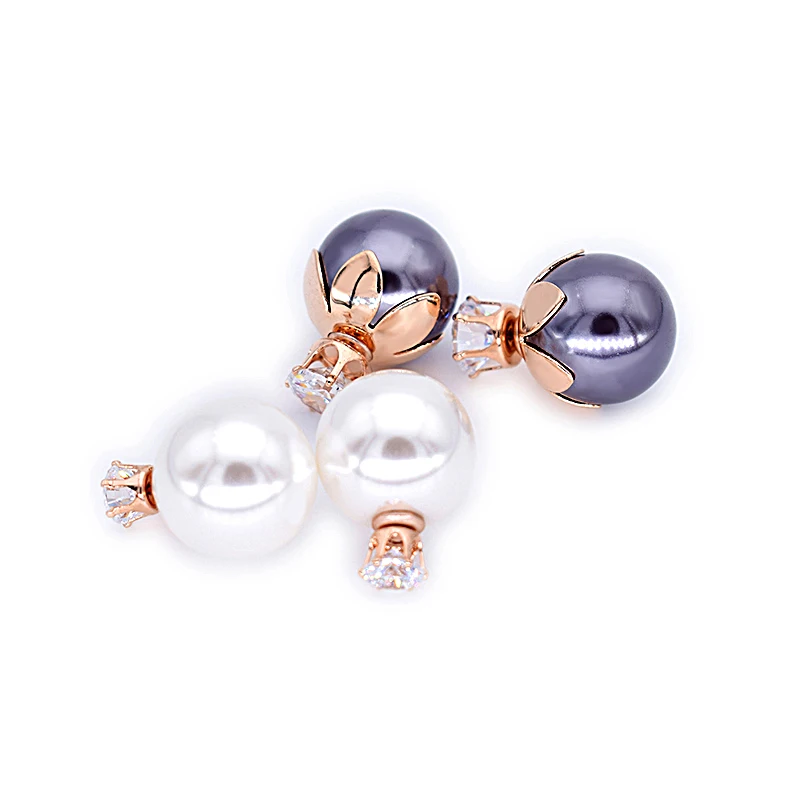 Женские серьги-гвоздики с фианитами 2 пары | Украшения и аксессуары