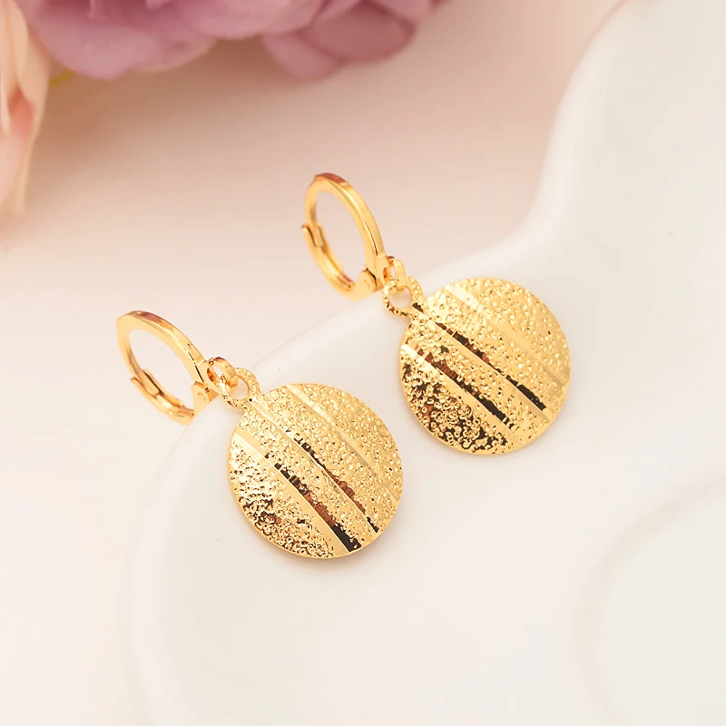 Золотые круглые серьги капли эфиопская Нигерия Кения Гана золотой цвет Дубай