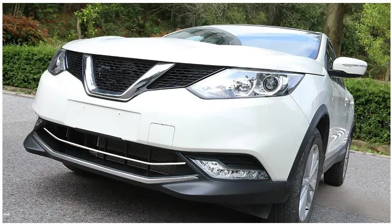 Для NISSAN QASHQAI J11 Хром Передняя решетка акцент крышка нижний сетчатой отделкой стильный молдинг окантовка защитных стекол приборов
