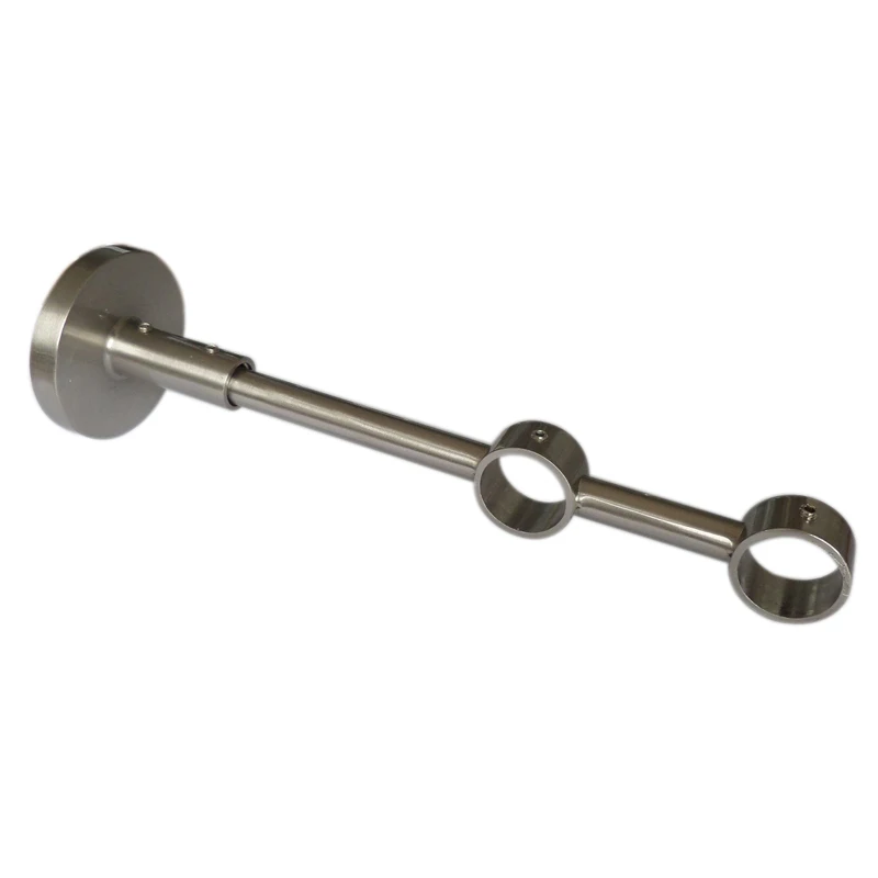 stainless steel 2 предмета D20mm Шторы стержень декоративный двойной кронштейн 12/6 см, Шторы аксессуары кронштейн для украшения окна - Цвет: stainless steel