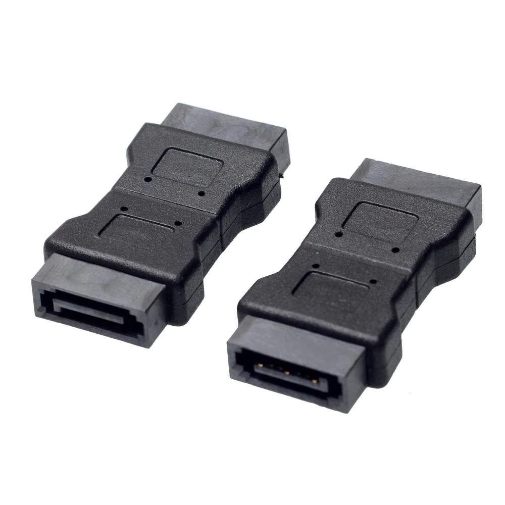 

High quanlity 7P SATA 3.0 data male to male Port adapter straight angle 7 PIN Serial ATA III 6Gb/s Jack Connector Coupler