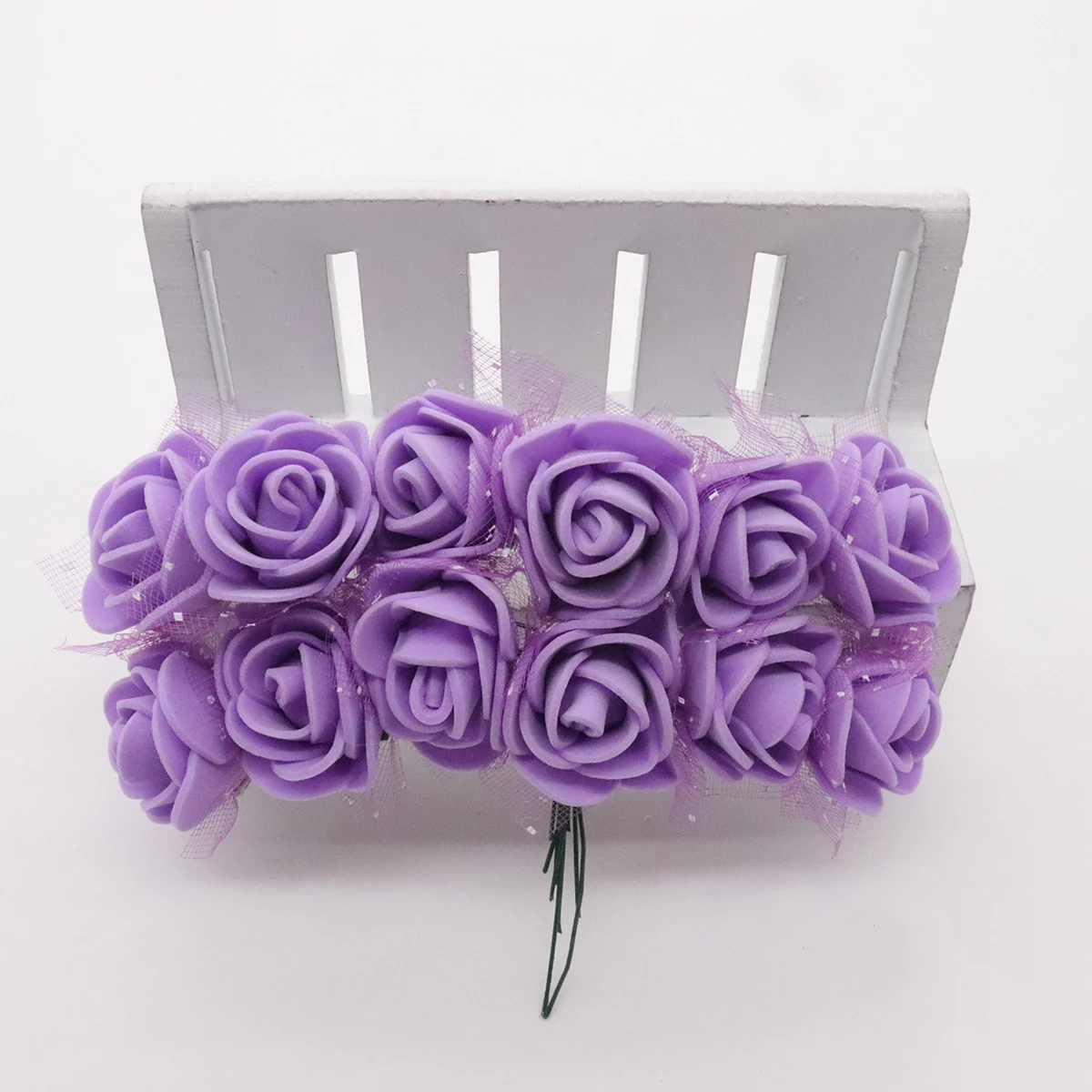 purple 12 шт./лот, искусственный кружевной цветок из пенопласта для свадьбы, украшения для самодельного изготовления, венок, Подарочный декор, искусственный цветок, скрапбукинг - Цвет: purple