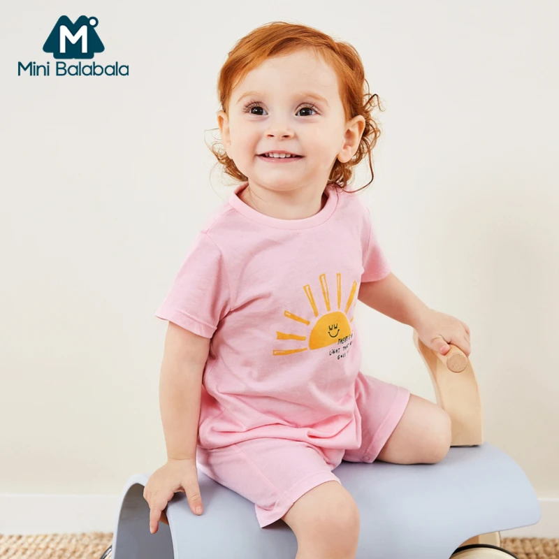 Тонкие комбинезоны Mini balabalaBaby летняя одежда для детей топ с короткими рукавами