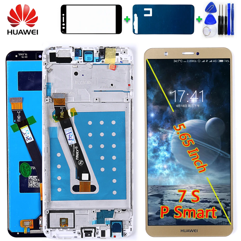 Huawei 5 65 дюймовый ЖК дисплей для huawei P smart сенсорный экран дигитайзер сборка 2160*1080