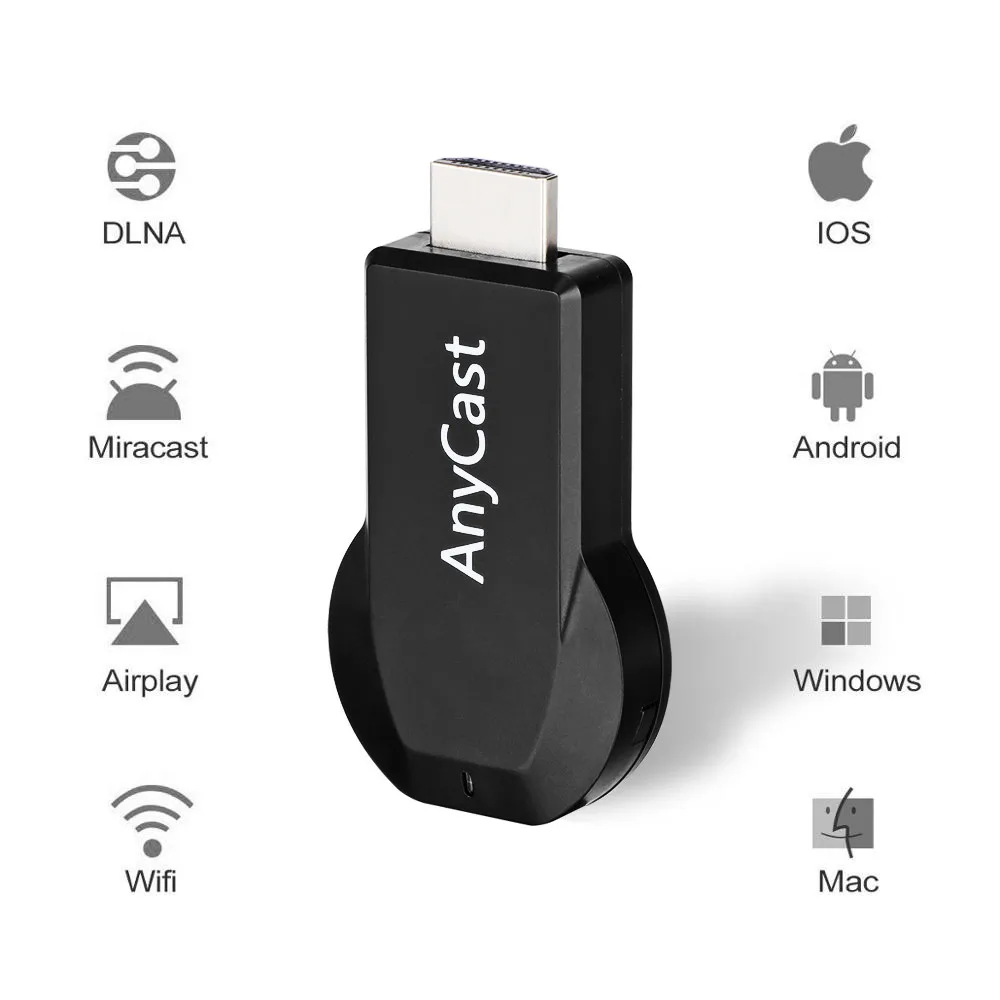 AnyCast M2 Plus Airplay Miracast DLNA 1080P WiFi дисплей ТВ адаптер видеостример для IOS Android|SmartTV-стики и