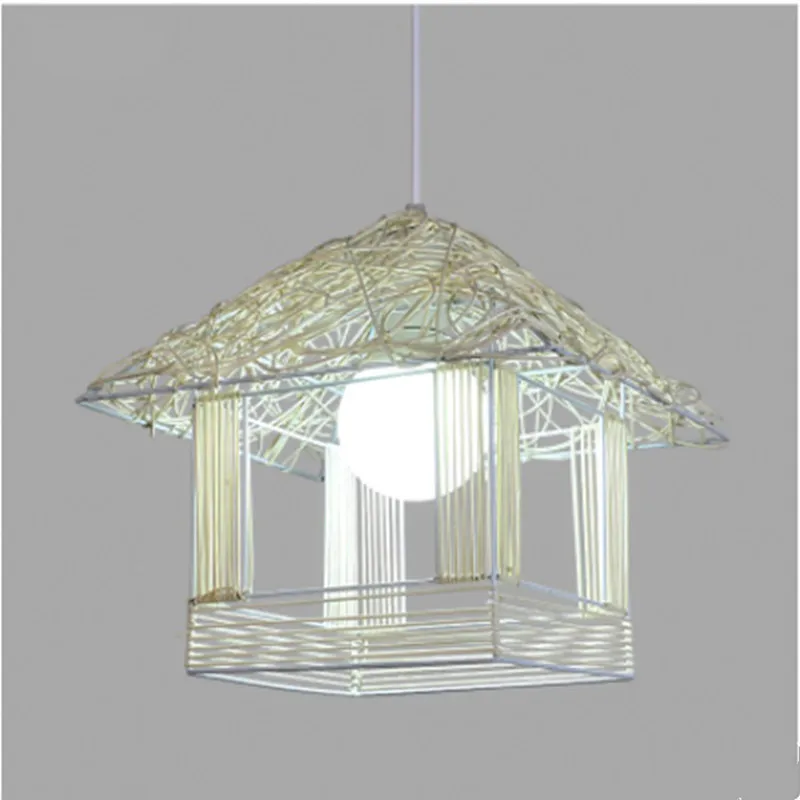 Люстра в виде птичьей клетки из ротанга|cage chandelier|bird cage chandelierchandelier creative |