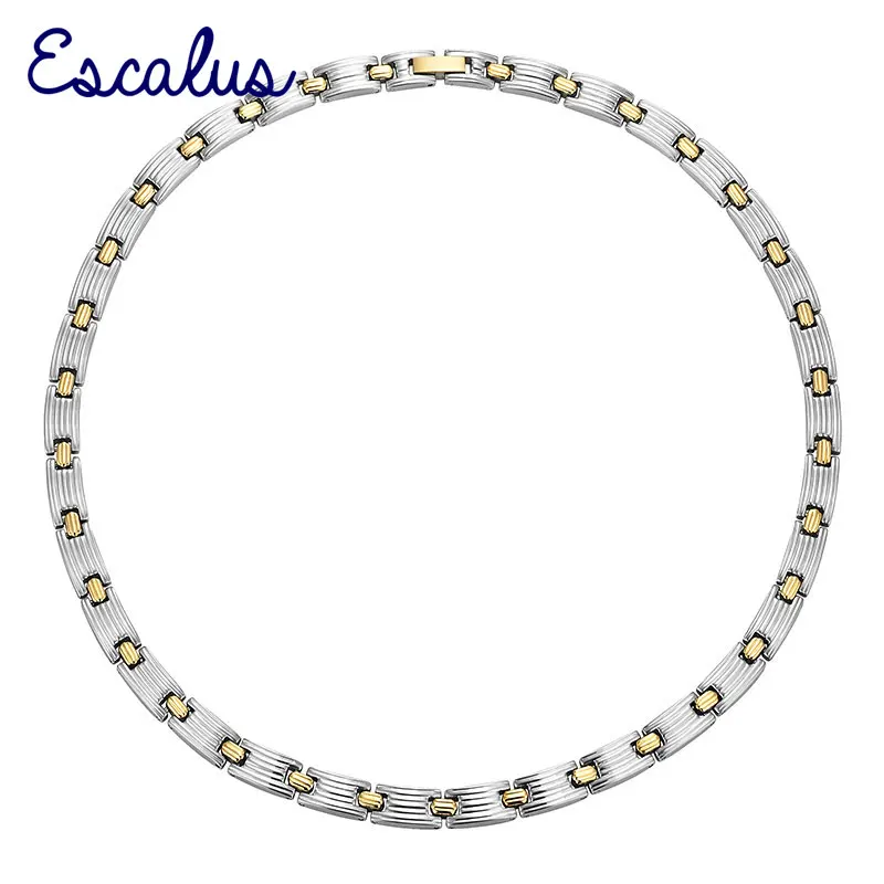 

Escalus Magnetic Women 2-Tone Gold 316L Stainless Steel Necklace Ladies Magnetic Bio Jewelry Gift Neckwear Charm For Health