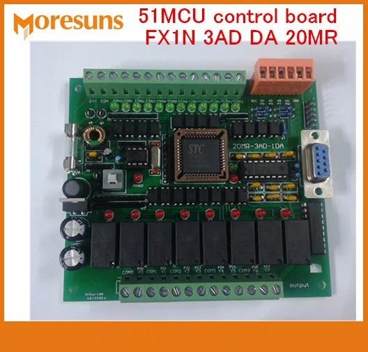 Быстрая бесплатная доставка, плата промышленного управления PLC 51MCU, панель управления FX1N 3AD DA 20MR, программируемое управление