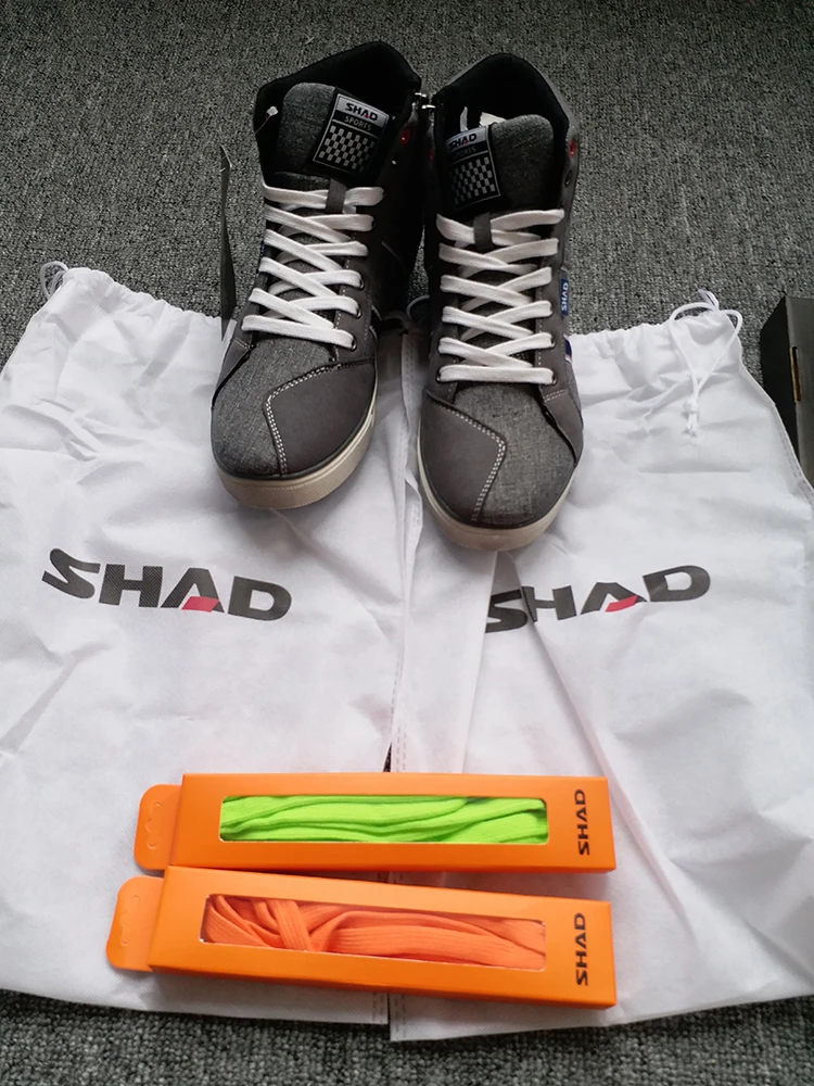 SHAD/Обувь для езды на мотоцикле; ботинки в байкерском стиле; Мужская модная обувь для езды на велосипеде; дышащие байкерские ботинки; 2 пары шнурков