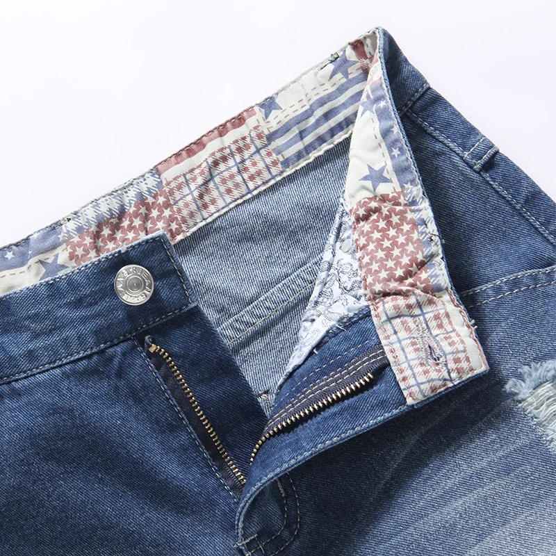 Для Мужчин's Джинсовые шорты синий модные Шорты для женщин зауженные джинсы