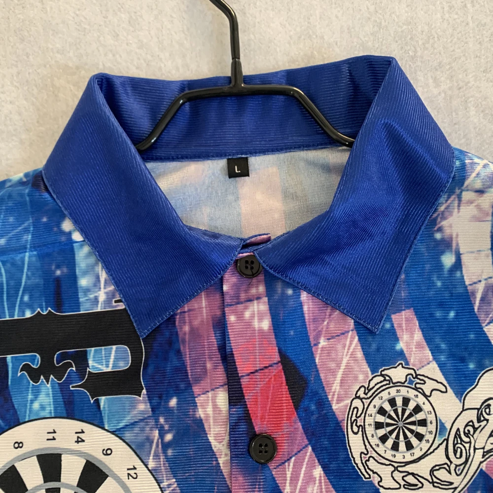 Пользовательская съемка Сублимация полная пуговица дротики рубашка в