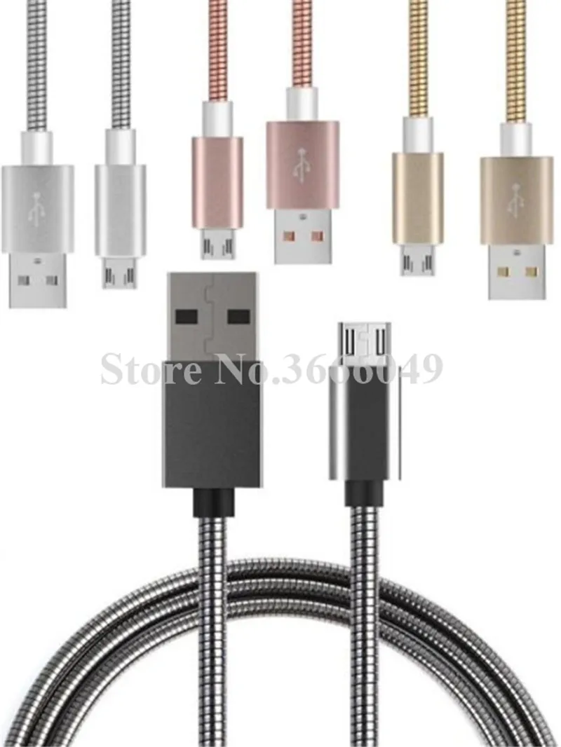 10 шт. 1 м 3FT usb c Нержавеющая сталь Micro USB кабель зарядное устройство для samsung android для iphone 5 6 7 8 IOS11
