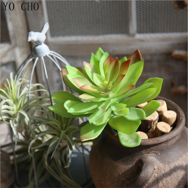 

YO CHO 1PC Artificial Hibiscus Succulent Plant Lotus Landscape Home Wedding Christmas Decorative Flowers For Garden Office Decor