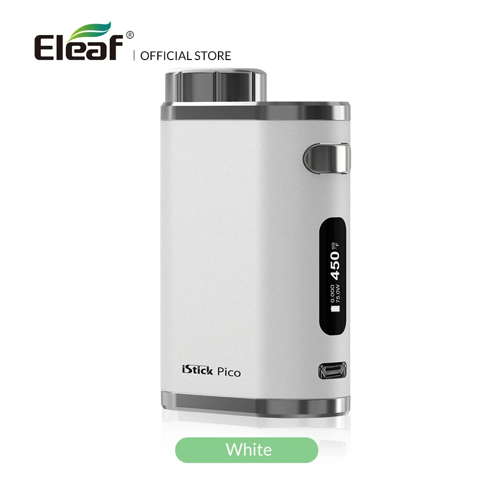 [RU/FR/ES] Eleaf iStick Pico Mod/iStick Pico 75 Вт комплект с MELO III мини распылитель коробка мод в EC головы 2 мл Melo 3 E сигареты - Цвет: White Mod