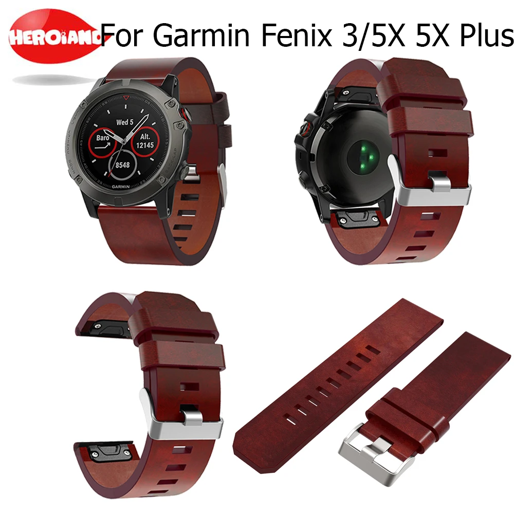 

Кожаный ремешок для наручных часов Garmin Fenix 5X 5X Plus, ремешок для часов Fenix 3 3 HR, легко устанавливаемый быстросъемный ремешок для наручных часов, ...