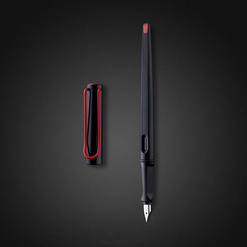 Черный plastic long body fountain pen 0.38mm ink pens for writing dolma kalem pluma fuente stylo plume caneta tinteiro Stationery 1079 - Цвет: Черный