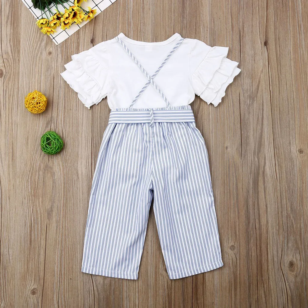 Одежда для малышей в Корейском стиле комплекты маленьких девочек Летняя и