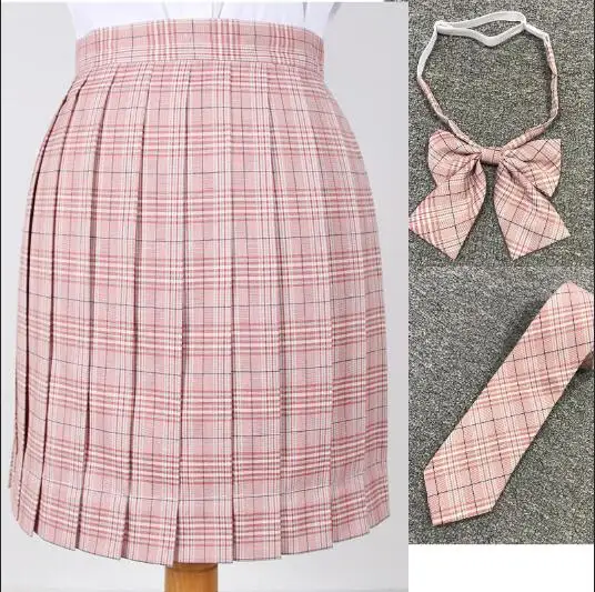 bow tie skirt Японская Корейская версия коротких юбок, школьная форма, костюм Jk, плиссированная юбка Лолиты для девочек, школьная клетчатая плиссированная юбка JKA2 - Цвет: bow tie skirt