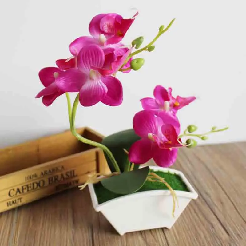 Искусственный цветок в горшках искусственный горшке Орхидея бонсай свадебное